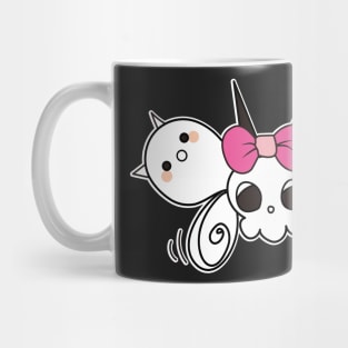 kawaii cute ghost cute skull, cute halloween Mug